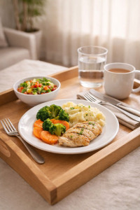 Photo de galerie - Aide au repas et accompagnement au quotidien à domicile.