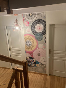 Photo de galerie - Rénovation peinture tapisserie, palier Espelette 2025