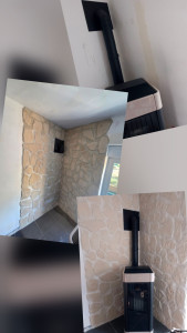 Photo de galerie - Creation mur effet pierre apparente 
