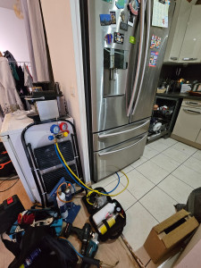 Photo de galerie - Changement compresseur refregerateur side by side haire
