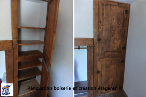 Photo de galerie - Restauration boiserie et création etagères