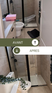 Photo de galerie - Avant / Apres rangement et nettoyage salle d'eau 