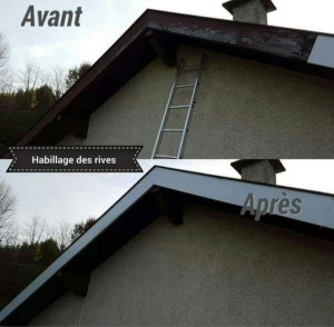 Photo de galerie - Recouvrement planche de rive en alu laqué 