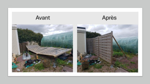 Photo de galerie - Réparation de panneaux de bois, chez un client âgé. 