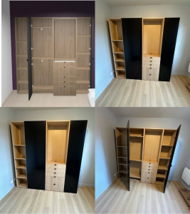 Photo de galerie - Dressing Leroy Merlin portes battantes.