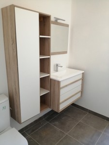 Photo réalisation - Bricolage - Petits travaux - Thierry (BRICOTHIERRY) - La Brionne : Montage et pose meuble salle de bain avec armoire