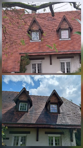 Photo de galerie - Traitement de toiture avant après quelques mois