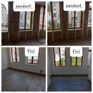 Photo de galerie - Isolation et placo sur rail