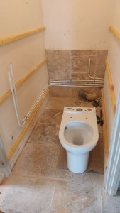 Photo de galerie - Renovation et pose d alimentation lave main et pose wc 