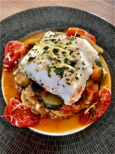 Photo de galerie - Dos de cabillaud vapeur avec sa ratatouille 