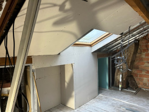 Photo de galerie - Création d’un mur et plafond en placo