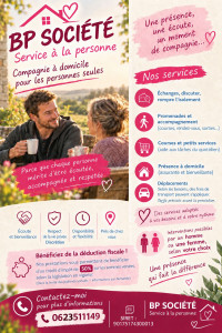 Photo de galerie - Nouveau ! Nous mettons nos services d'accompagnement à disposition pour toute personne ayant besoin de : discuter, avoir une présence, sortir de l'isolement, passer du temps ensemble.. voir notre fiche pour plus de détails. 
A très bientôt ! 