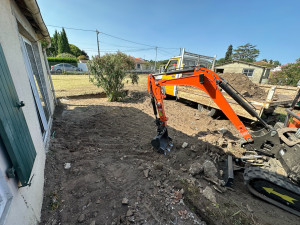 Photo de galerie - Terrassement d’une terrasse de 50m2