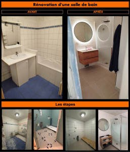 Photo de galerie - Renovation complète d’une salle de bain, mur et sol