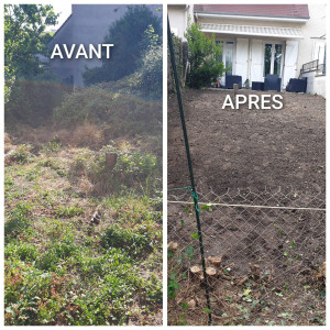 Photo de galerie - Nétoyage de jardin, puis préparation de terrain pour la pose de gazon.