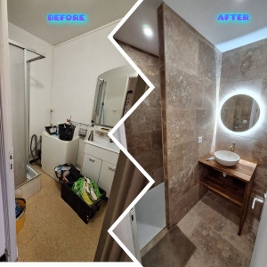 Photo de galerie - Transformation d'une salle de bain.