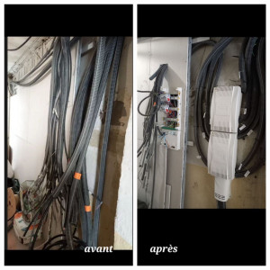 Photo de galerie - Réalisation de tableau électrique de commun et colonne électrique 
