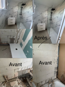 Photo de galerie - Rénovation d’une salle de bain complète 