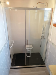 Photo de galerie - Rénovation douche pour accès personne âgée.