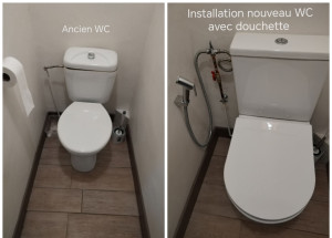 Photo de galerie - Installation d'un WC et d'une douchette 