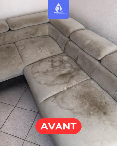 Photo de galerie - Nettoyage d'un canapé 5 places avant
