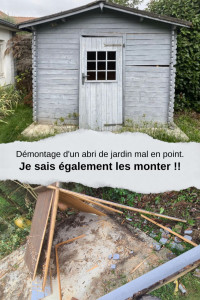 Photo de galerie - Un abri de jardin qui a fait son temps ? Pas de panique, je démonte proprement pour vous libérer de l'espace !  
​Et parce qu'il ne suffit pas de tout casser, je sais évidemment aussi les monter ! 