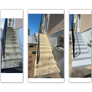 Photo de galerie - Sur ces travaux j'ai réalisé une réparation nettoyage pose de produits et fini par la peinture 