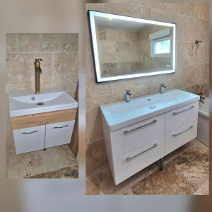 Photo de galerie - Avant/Après lavabo salle de bain 