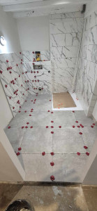 Photo de galerie - Pose de carrelage,faillance et bac de douche 