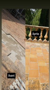 Photo de galerie - Depose de carrelage , enlever des residus de colle et l'ancien carrelage 