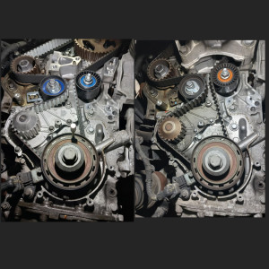 Photo de galerie - Changement kit distribution avec pompe à eau, changement de joint SPI de vilebrequin, changement kit courroie accessoire sur moteur 1,6 hdi