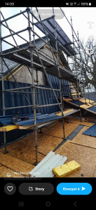 Photo de galerie - Echafaudage monté et louer pour charpente et bardage en tôle 