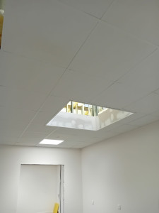 Photo de galerie - Création d'un bureau, cloison, plafond, peinture 