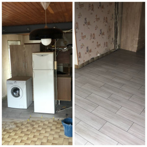 Photo de galerie - Pose de carrelage en rénovation 