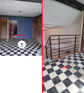 Photo de galerie - Ouverture d'une cloison et conception , realisation , pose garde corps en acier avec mise en peinture 