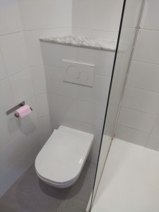 Photo de galerie - Reprise complète du wc suspendu 
casse/reprise structure/carrelage/cuvette 