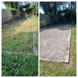 Photo de galerie - Désherbage d un terrain de pétanque de 39 m2