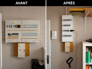 Photo de galerie - Reprise d'un ancien tableau électrique suite aux recommandations d'un diagnostiqueur.