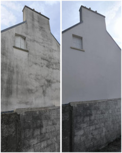 Photo de galerie - Nettoyage et traitement des façades,  Traitement fongicide contre la mousse, les algues, le lichen etc... pose d'hydrofuge, nettoyage instantané.