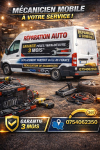 Photo de galerie - Réparation tous les jours sur toute l'île de France. Entretien de votre véhicule et réalisation de diagnostics. Prix attractifs. Travail sérieux et garantie 3 mois 