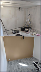 Photo de galerie - Travaux de peinture dans une chambre avant après 