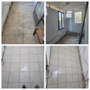 Photo de galerie - Rénovation totale d'une pièce, pose carrelage 