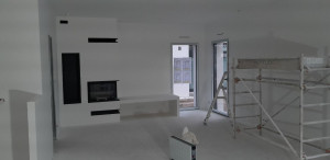 Photo de galerie - Mise en peinture d'une maison neuve.Blanc Aspen Velours 