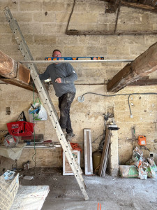 Photo de galerie - Réalisation d’un plancher en dalle OSB