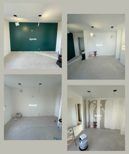 Photo de galerie - Remise à neuf d’une pièce grâce à une peinture 

Peinture complète d’une pièce : photo montrant deux murs sur l’ensemble du chantier. Finition soignée et rendu uniforme.