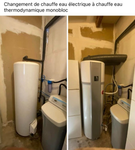 Photo de galerie - Changement de chauffe eau électrique à chauffe eau thermodynamique monobloc 