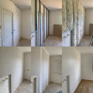 Photo de galerie - Doublage placo, ratissage intégral, peinture, sols