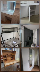 Photo de galerie - Bureaux - Lit superposé - Fixation box - Coiffeuse - Armoire 