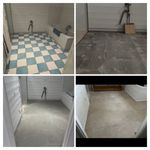 Photo de galerie - Rénovation sol salle de bain 
