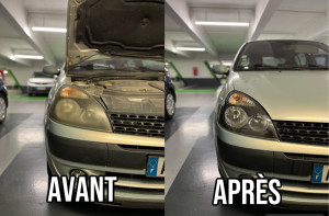 Photo de galerie - Rénovation optiques Clio 2. 